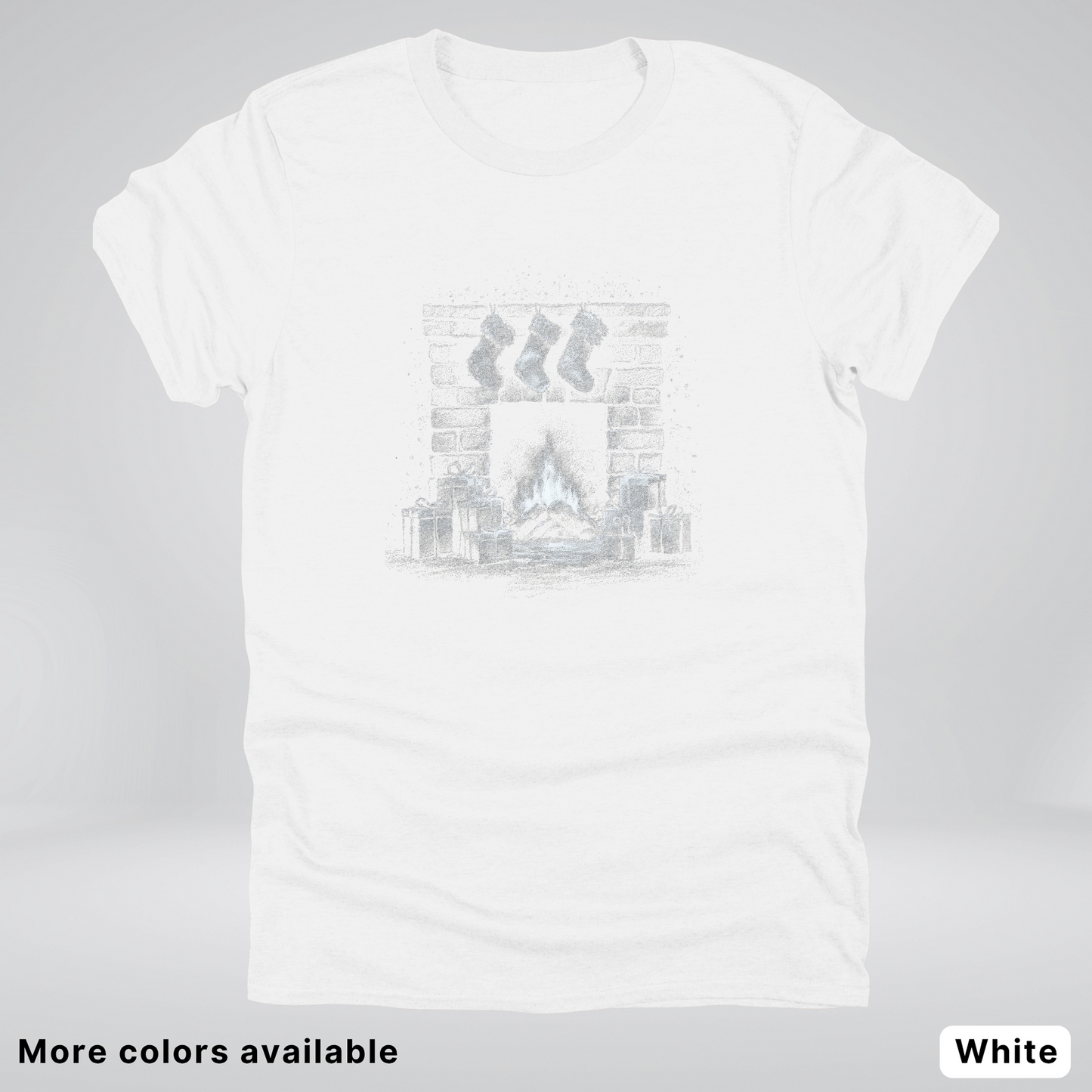 Vintage Christmas Fireplace Scene - T-Shirt