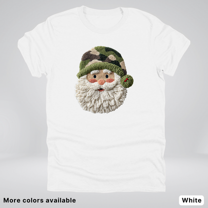 Woodland Santa Face (Hook Yard Faux Texture) - T-Shirt