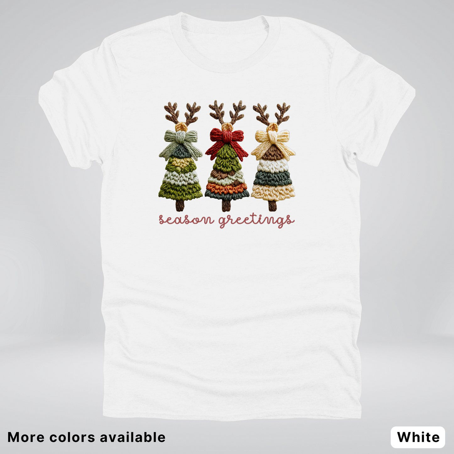 Season Greetings Reindeer Trees Hook Yard Faux - T-Shirt