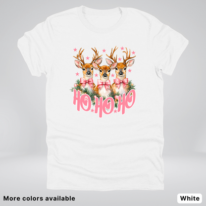 Ho Ho Ho Pink Deer Trio - T-Shirt