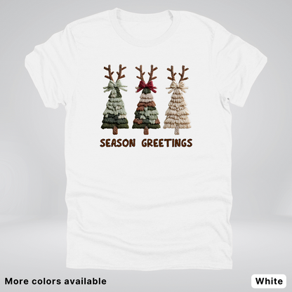 Rustic Christmas Tree Trio (Hook Yard Faux Look) - T-Shirt