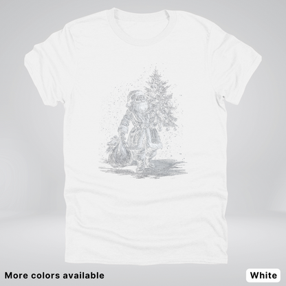 Vintage Santa with Christmas Tree - T-Shirt