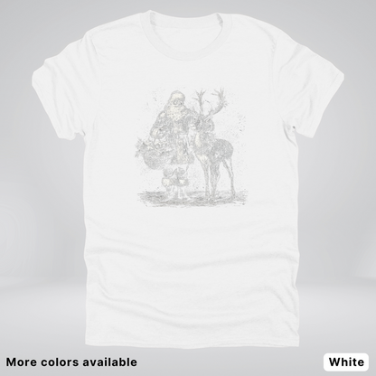 Vintage Santa and Reindeer - T-Shirt