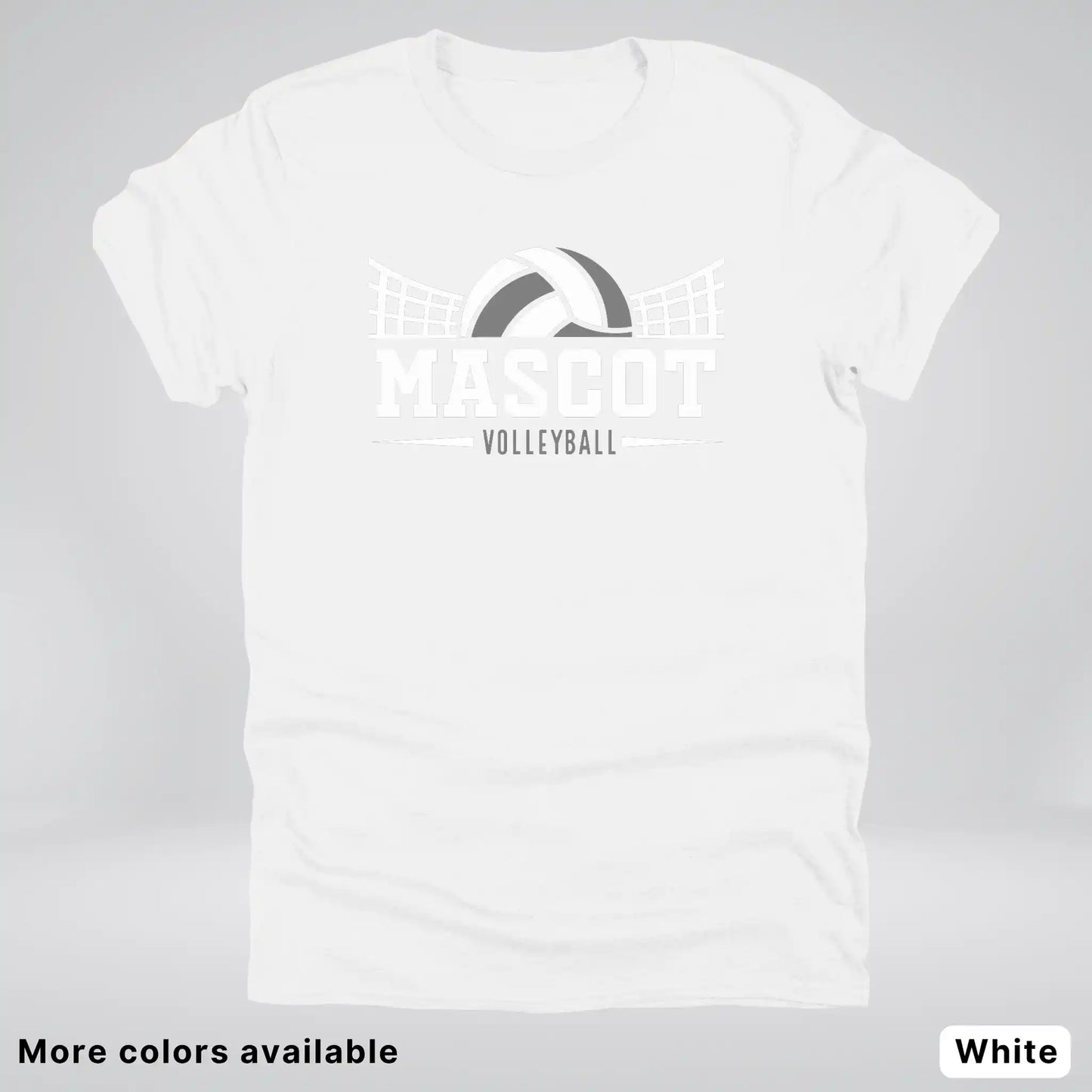 Volleyball Mom Game Day Tee – Custom Mascot Name Shirt | Gray Design 26