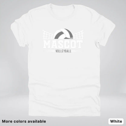 Volleyball Mom Game Day Tee – Custom Mascot Name Shirt | Gray Design 26