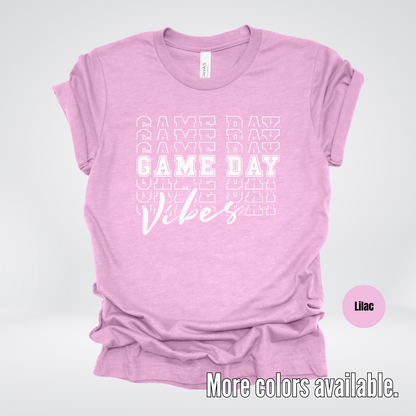 Game Day Vibes Stacked - White Design - T-Shirt