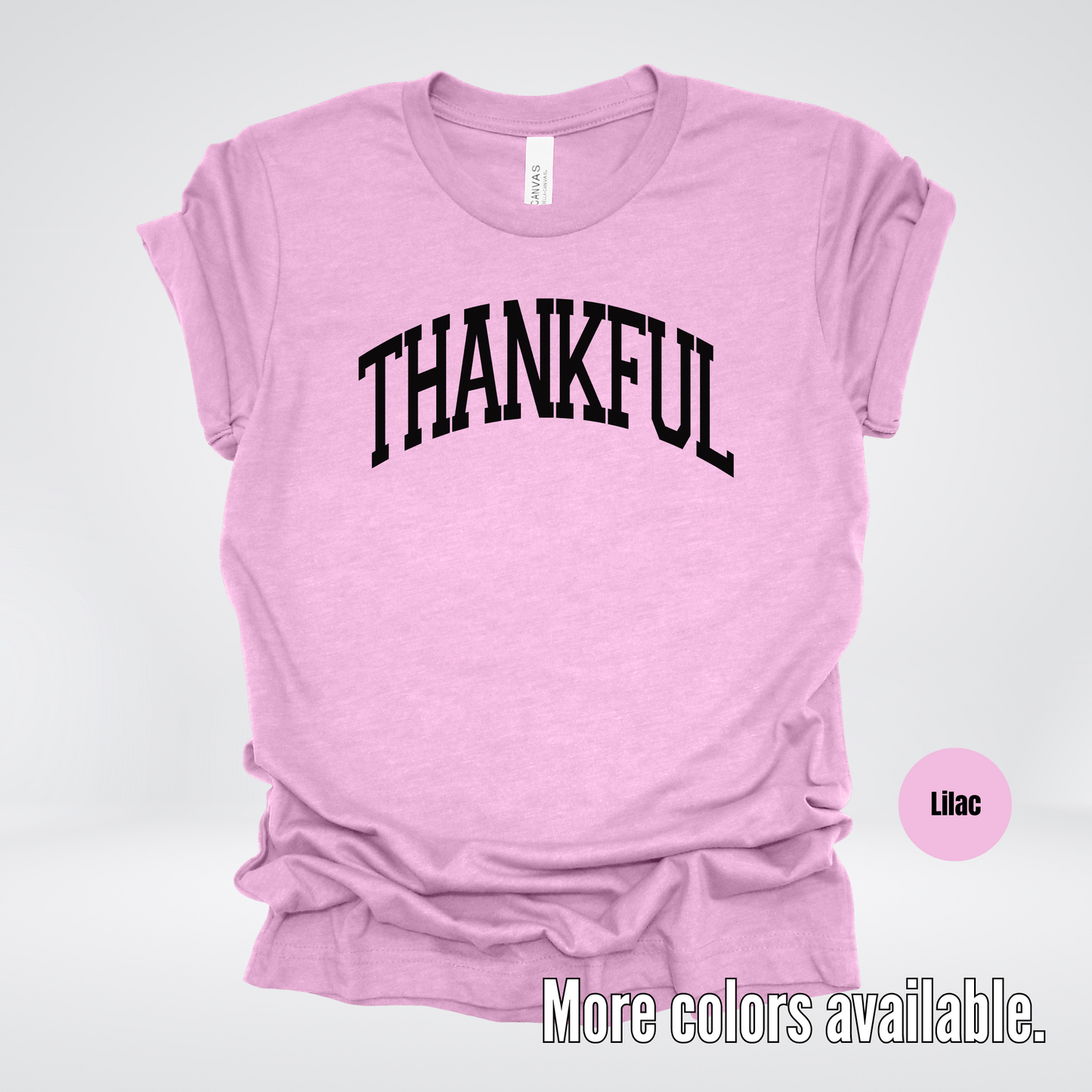 Thankful Varsity T-Shirt - Black Design