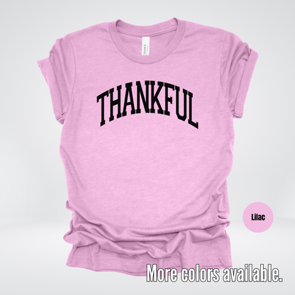 Thankful Varsity T-Shirt - Black Design