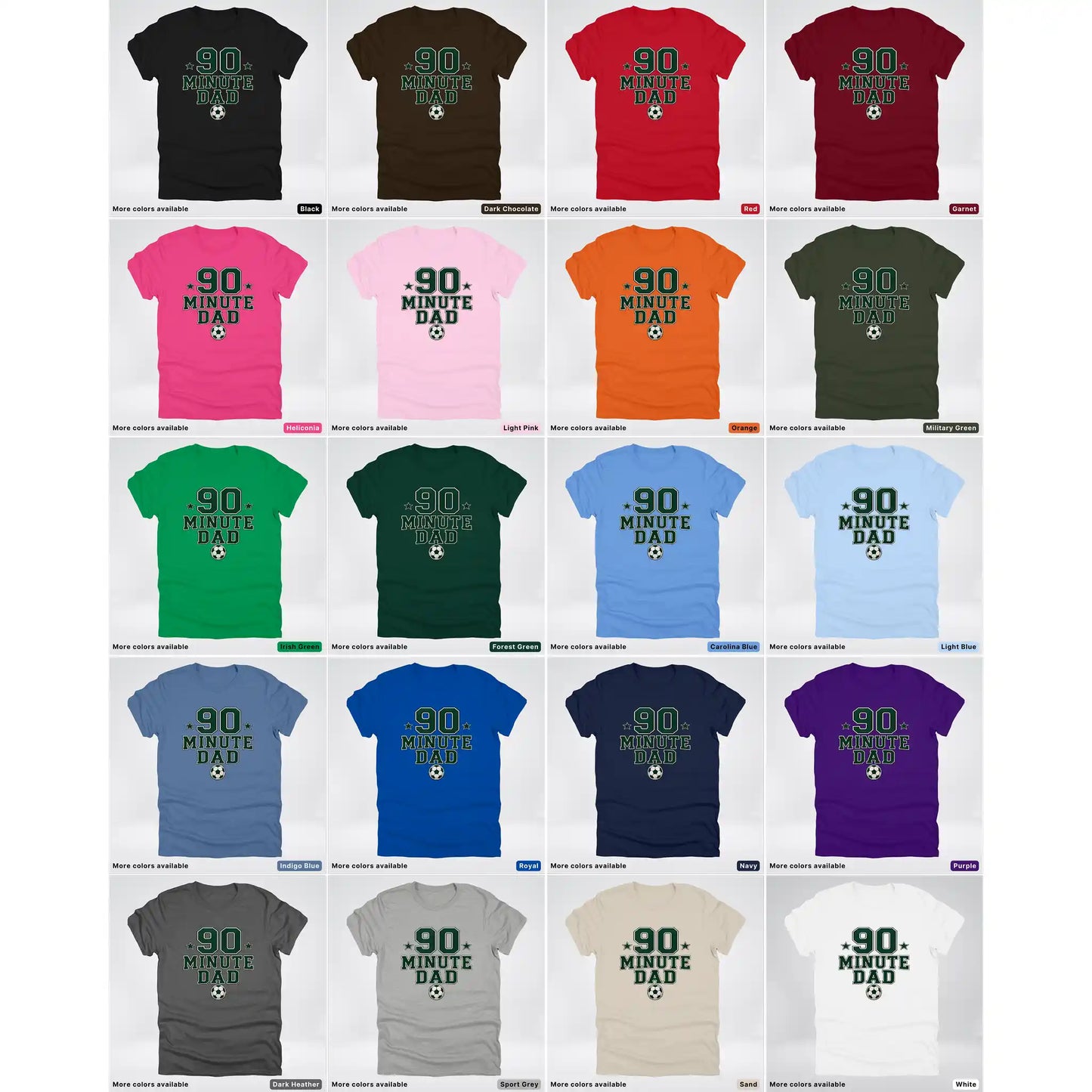 90 Minute Dad – Faux Embroidery Soccer Dad – T-Shirt