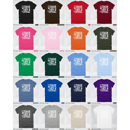 I Teach My Kids To Hit & Steal - White Design - T-Shirt