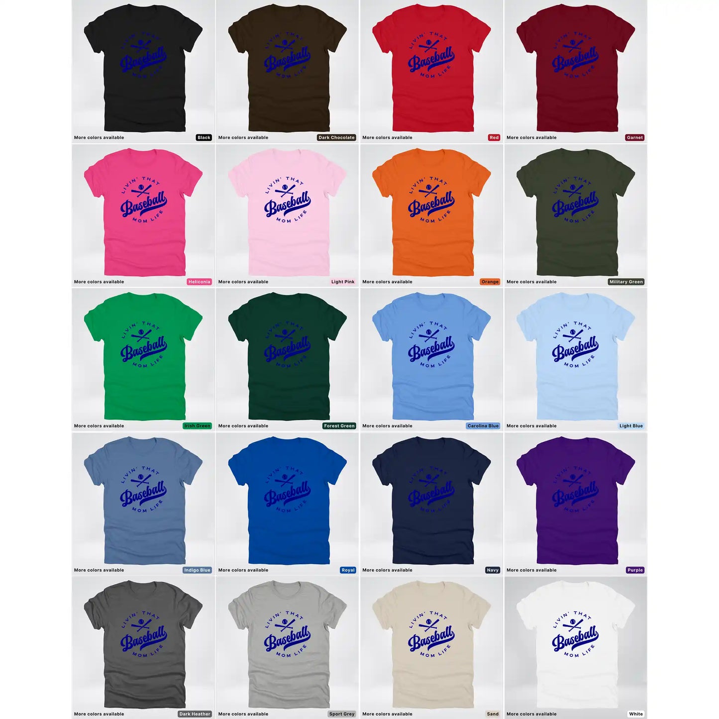 Livin' That Baseball Mom Life - Navy Design -T-Shirt