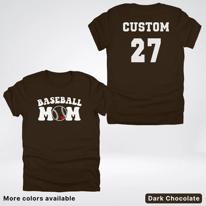 Custom Name & Number- Baseball Design 6 T-Shirt