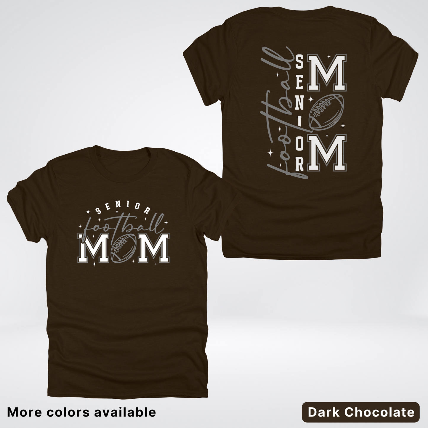 Senior Football Mom - Gray & White Design - T-Shirt