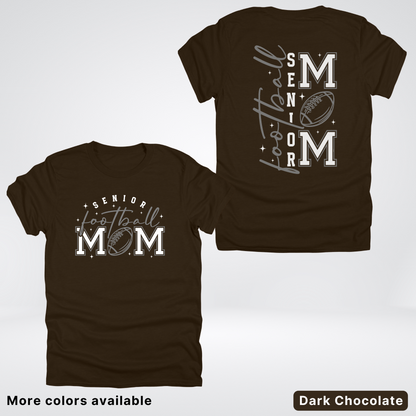 Senior Football Mom - Gray & White Design - T-Shirt