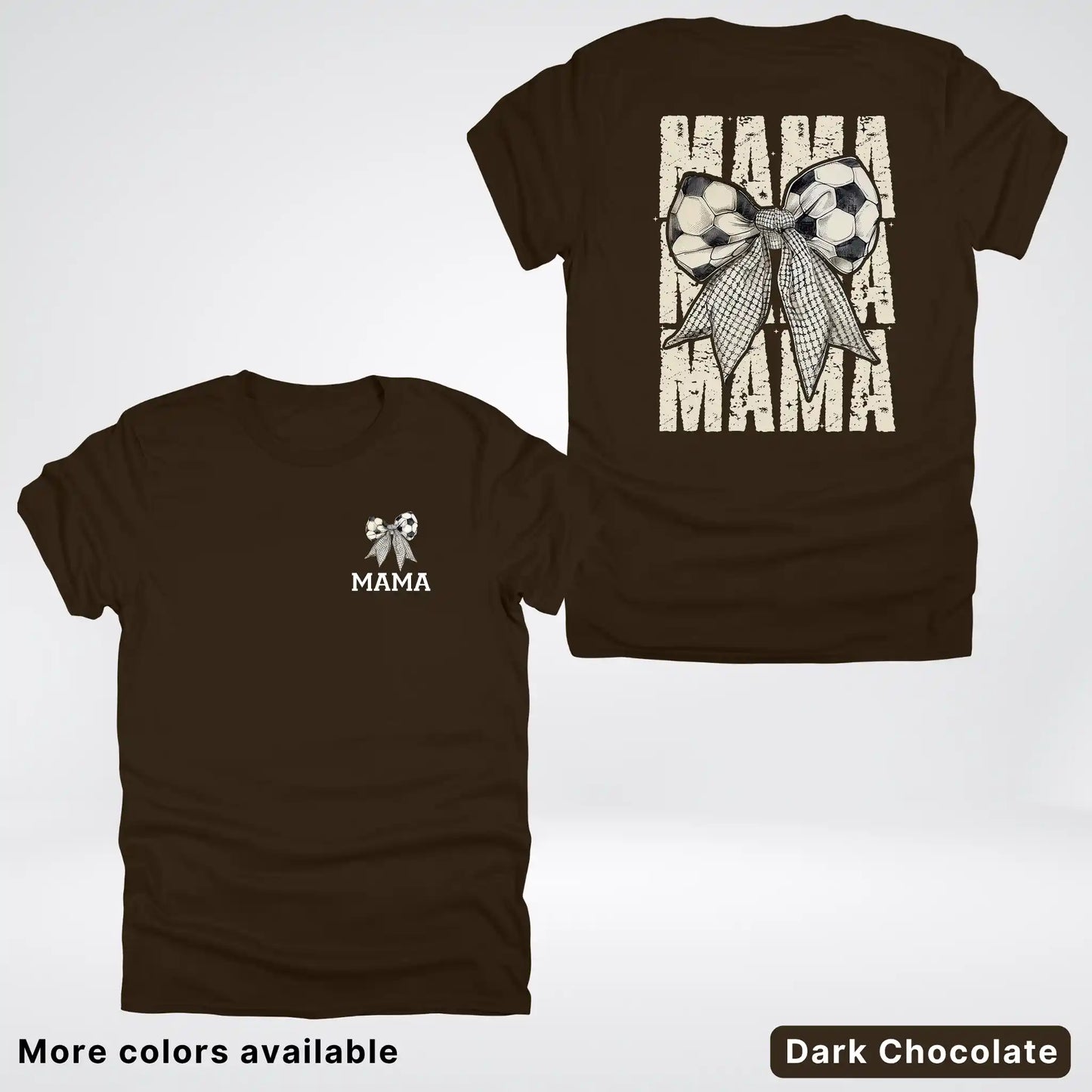 Soccer Mama Bow Coquette Varsity Font Graphic T-Shirt