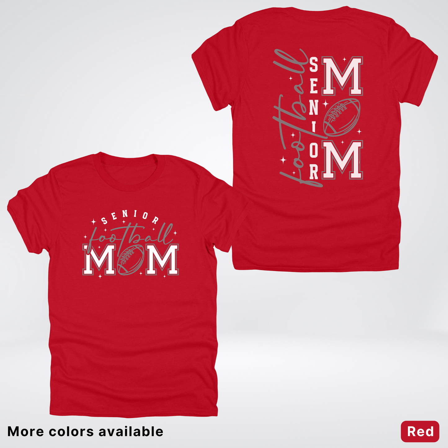 Senior Football Mom - Gray & White Design - T-Shirt