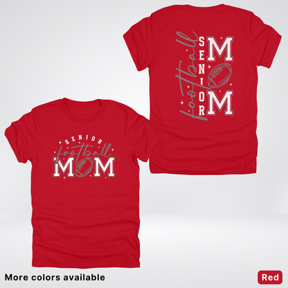 Senior Football Mom - Gray & White Design - T-Shirt