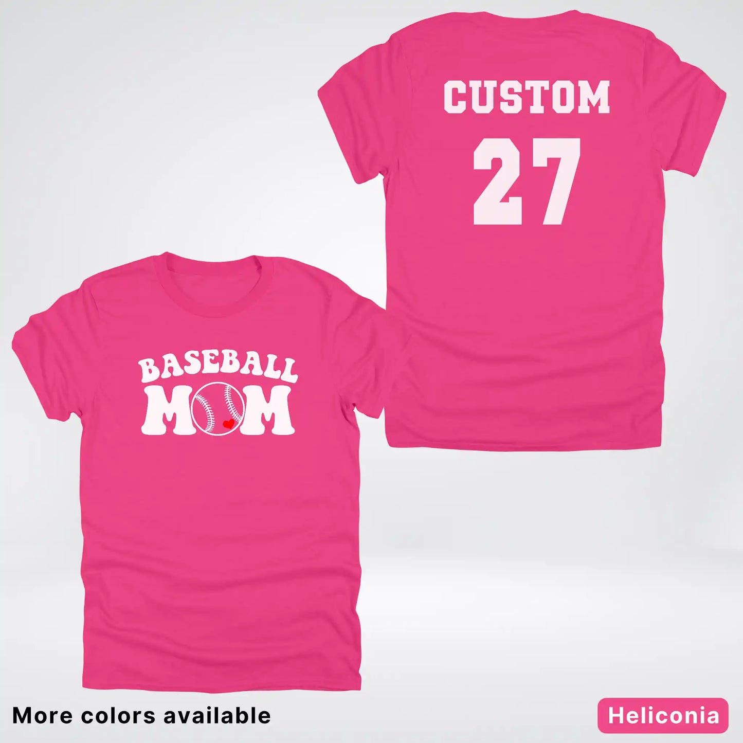 Custom Name & Number- Baseball Design 6 T-Shirt