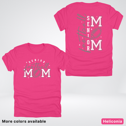 Senior Football Mom - Gray & White Design - T-Shirt