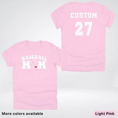 Custom Name & Number- Baseball Design 6 T-Shirt