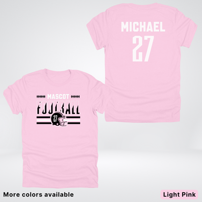 Custom Mascot, Number, & Name – Black - Football Design 14 V2 - T-Shirt