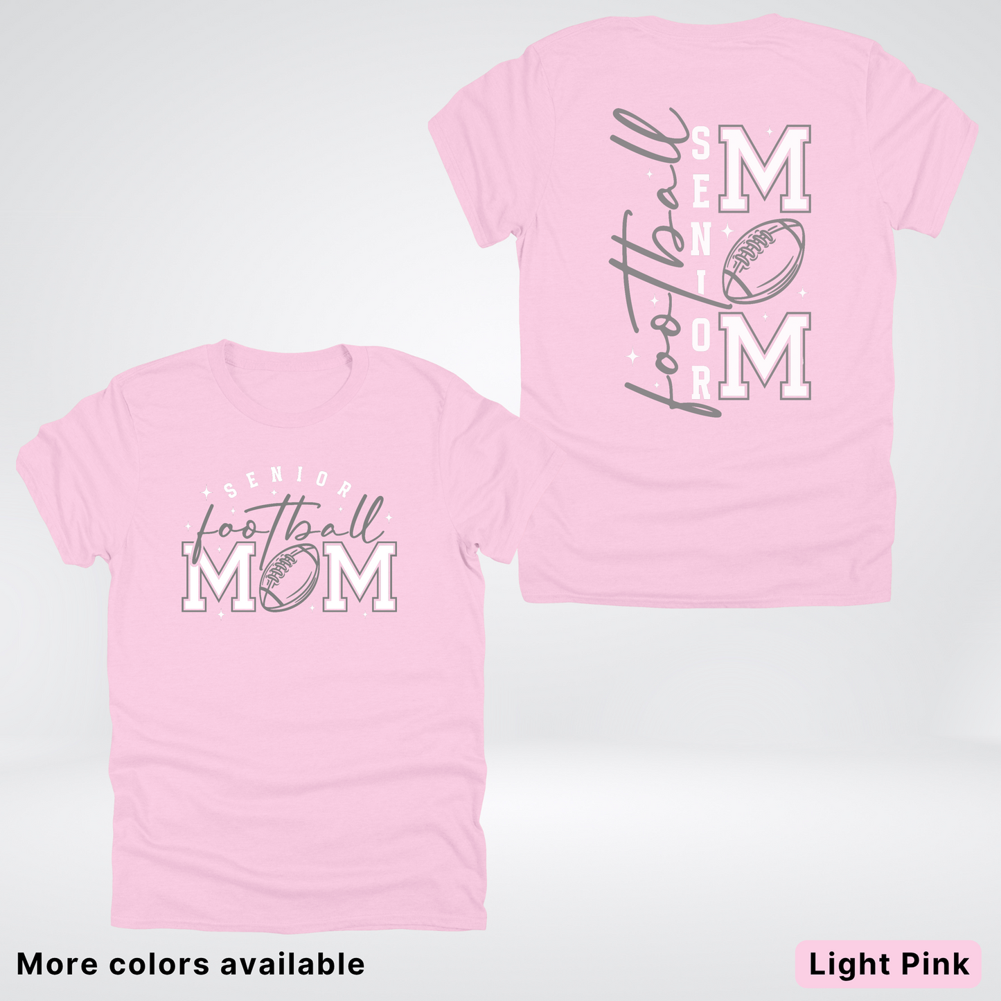 Senior Football Mom - Gray & White Design - T-Shirt