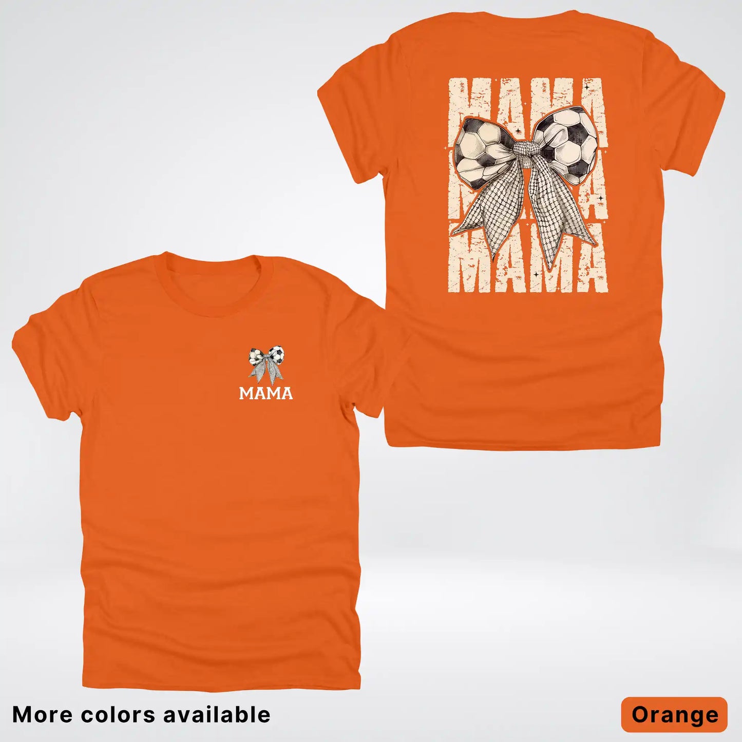 Soccer Mama Bow Coquette Varsity Font Graphic T-Shirt
