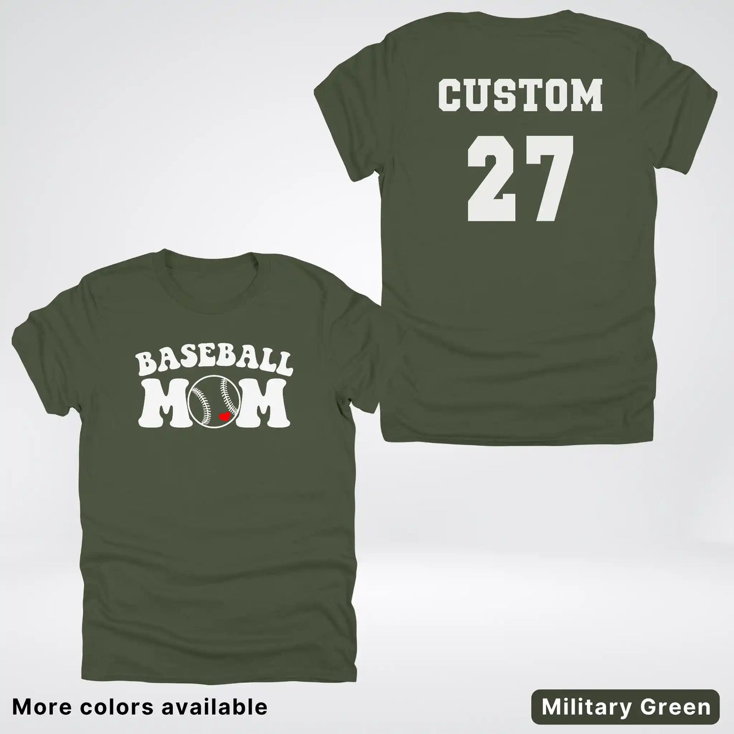 Custom Name & Number- Baseball Design 6 T-Shirt