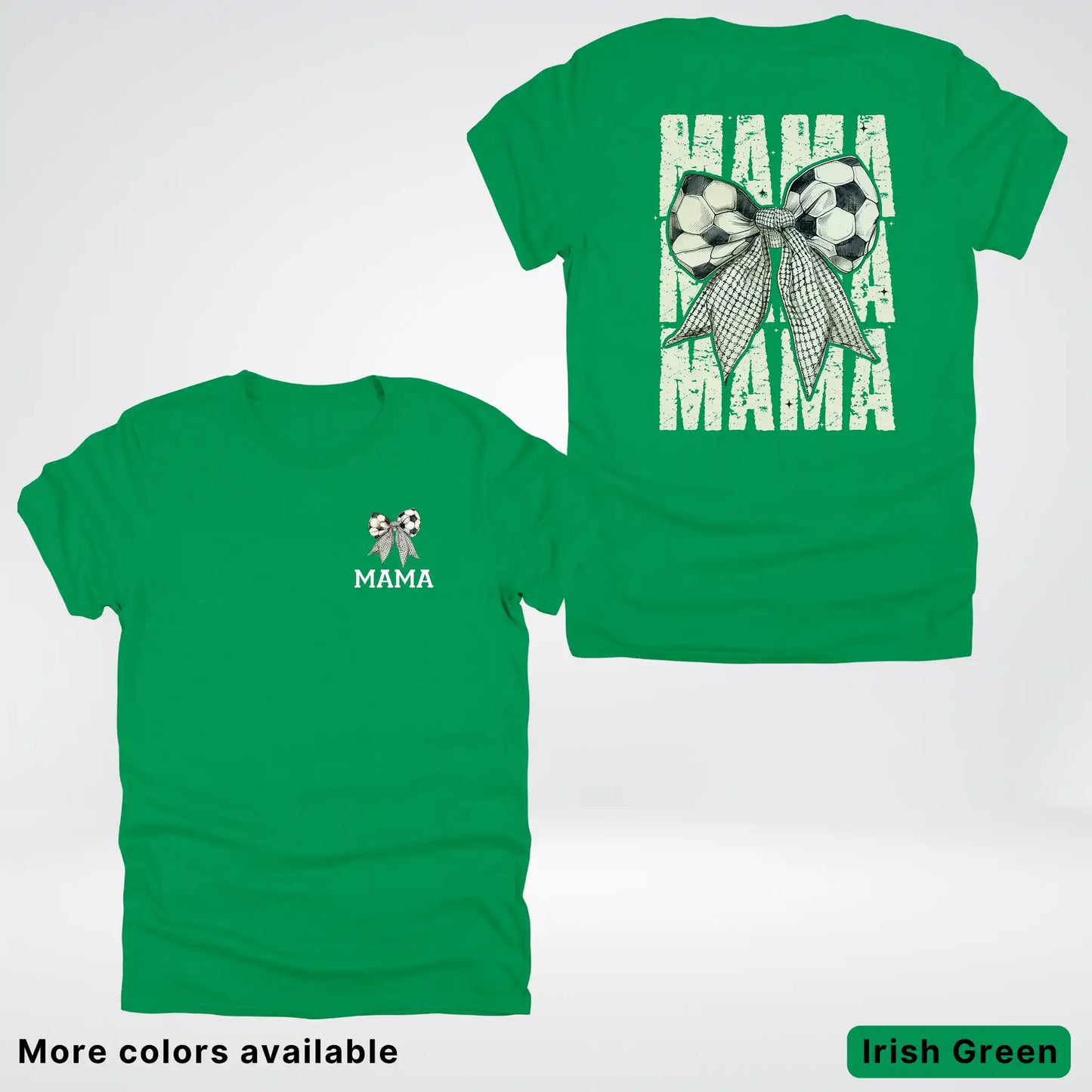 Soccer Mama Bow Coquette Varsity Font Graphic T-Shirt