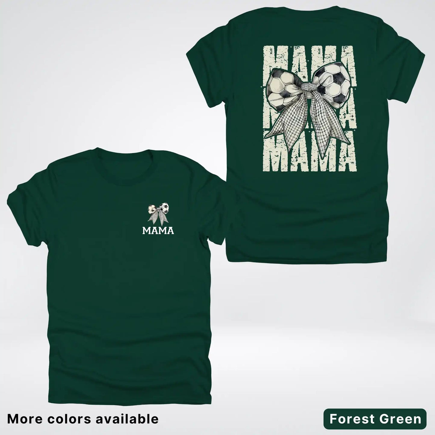 Soccer Mama Bow Coquette Varsity Font Graphic T-Shirt