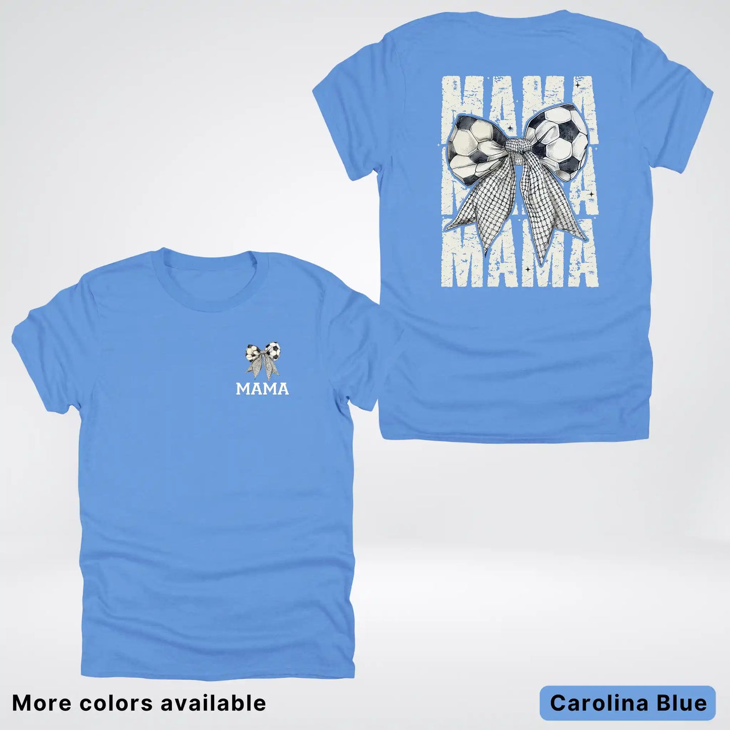 Soccer Mama Bow Coquette Varsity Font Graphic T-Shirt