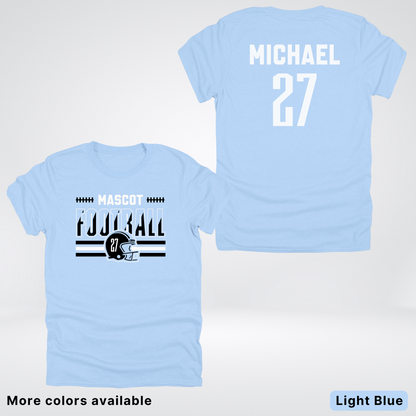 Custom Mascot, Number, & Name – Black - Football Design 14 V2 - T-Shirt