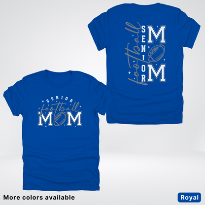Senior Football Mom - Gray & White Design - T-Shirt