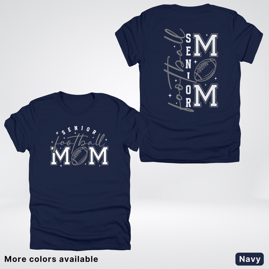 Senior Football Mom - Gray & White Design - T-Shirt