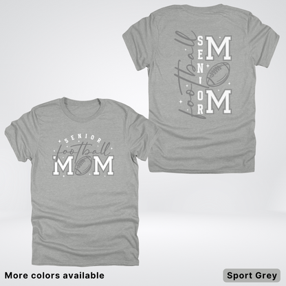 Senior Football Mom - Gray & White Design - T-Shirt