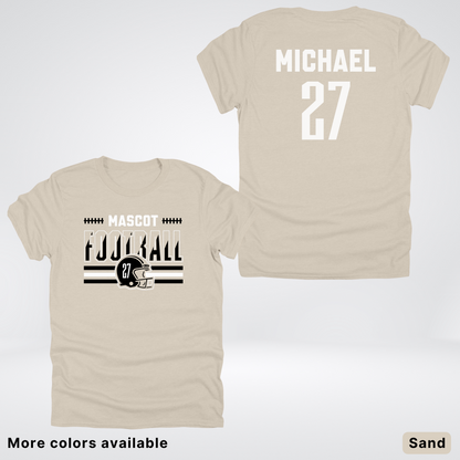 Custom Mascot, Number, & Name – Black - Football Design 14 V2 - T-Shirt