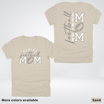 Senior Football Mom - Gray & White Design - T-Shirt