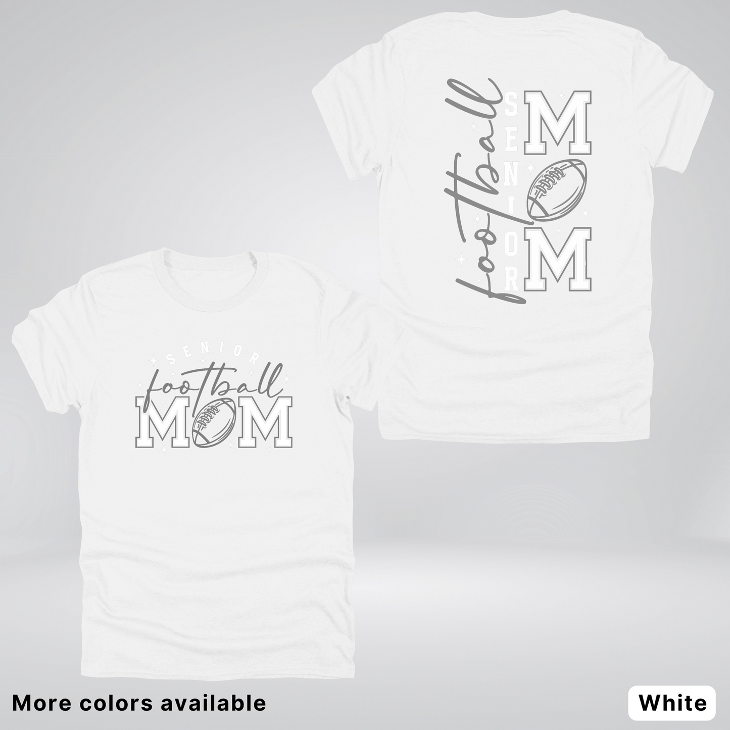 Senior Football Mom - Gray & White Design - T-Shirt