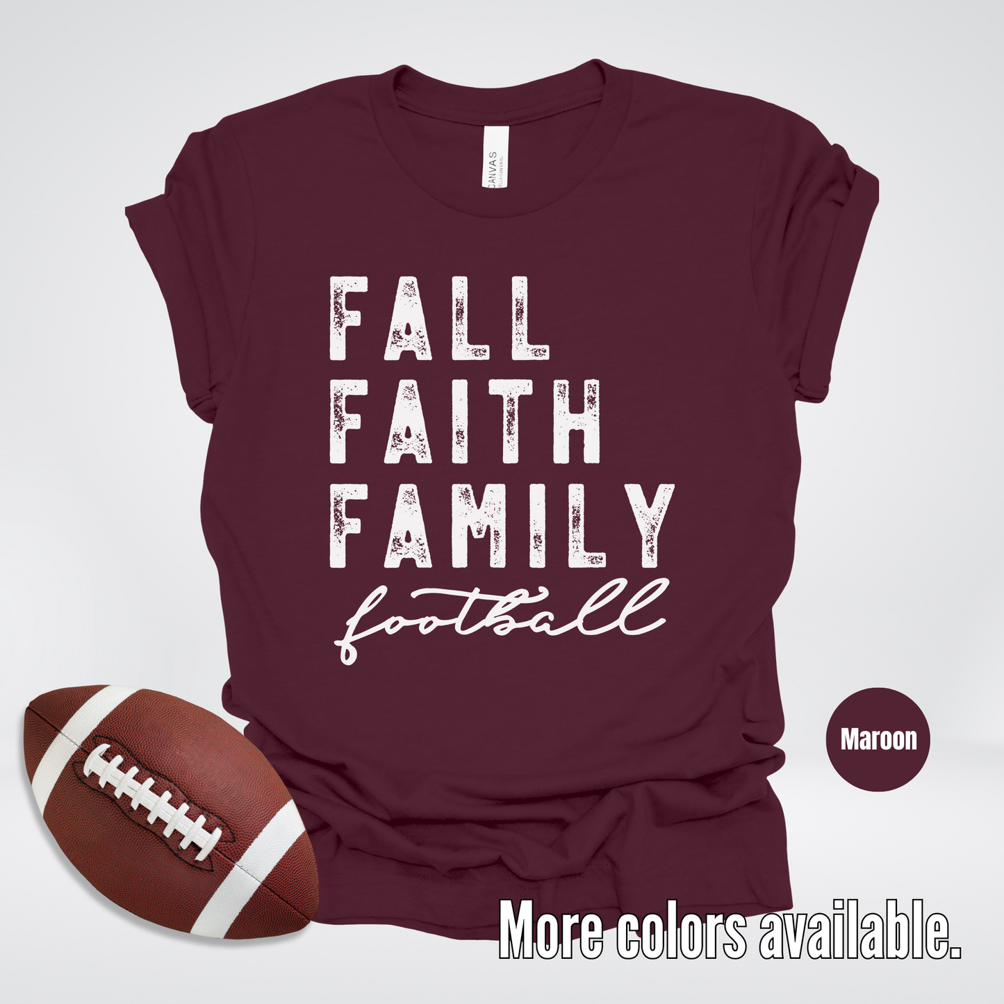 Fall Faith Family Football T-Shirt