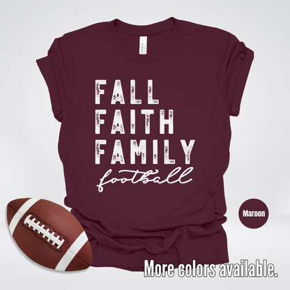 Fall Faith Family Football T-Shirt