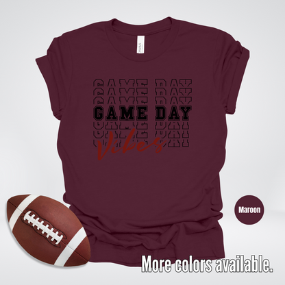 Game Day Vibes Stacked - Black Design T-Shirt