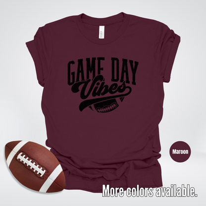 Game Day Vibes Black Design T-Shirt