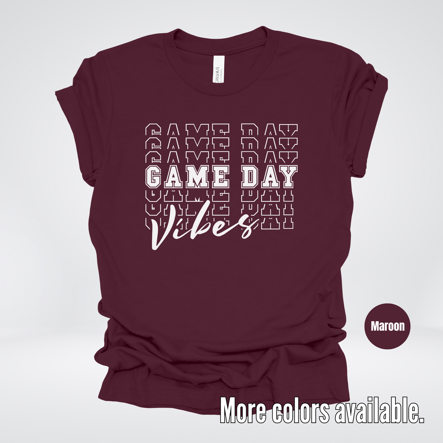 Game Day Vibes Stacked - White Design - T-Shirt