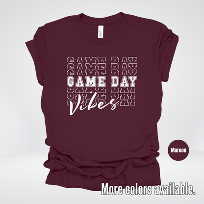 Game Day Vibes Stacked - White Design - T-Shirt