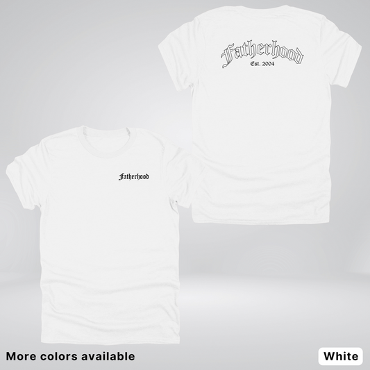 Custom Year Old English Fatherhood - Black Design – Father’s Day T-Shirt