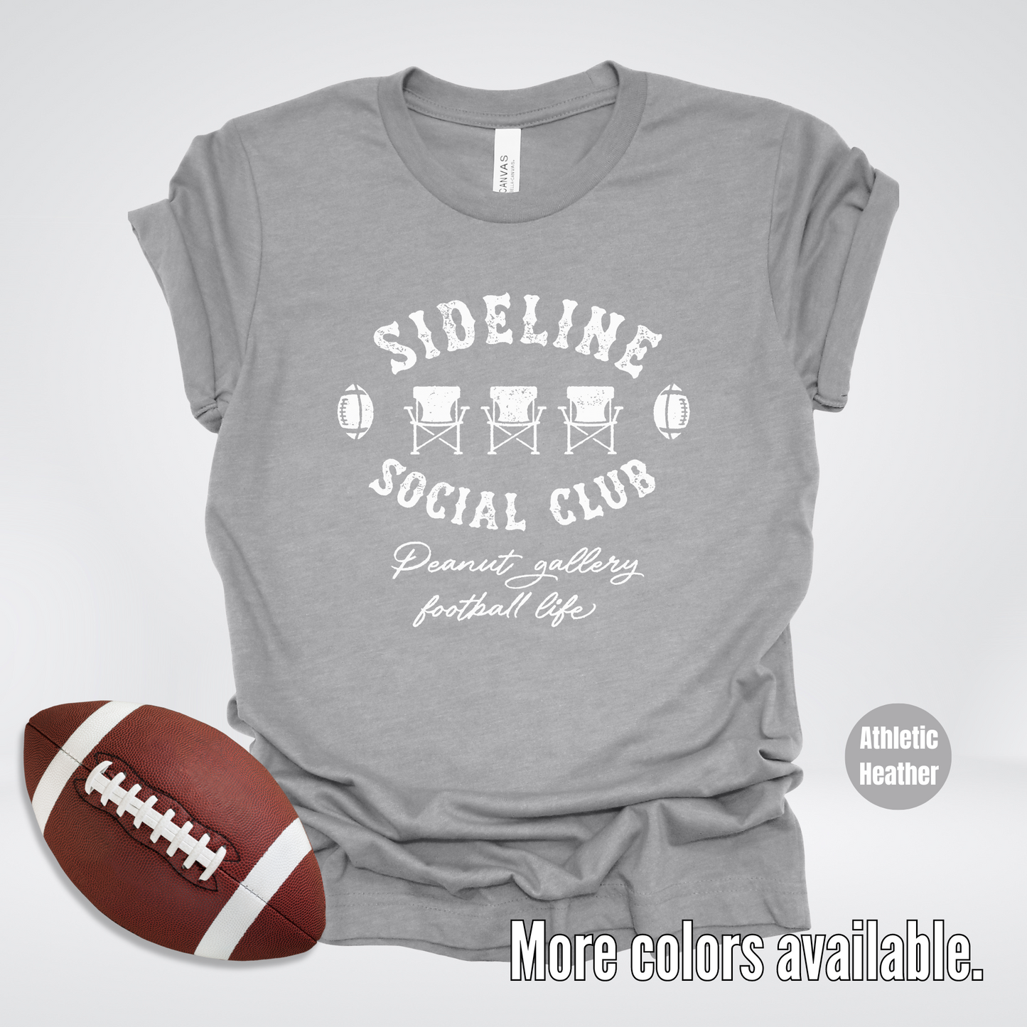 Sideline Social Club Peanut Gallery Football Life White Design 02 T-Shirt