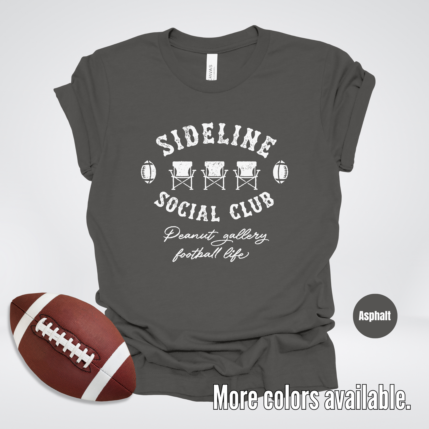 Sideline Social Club Peanut Gallery Football Life White Design 02 T-Shirt
