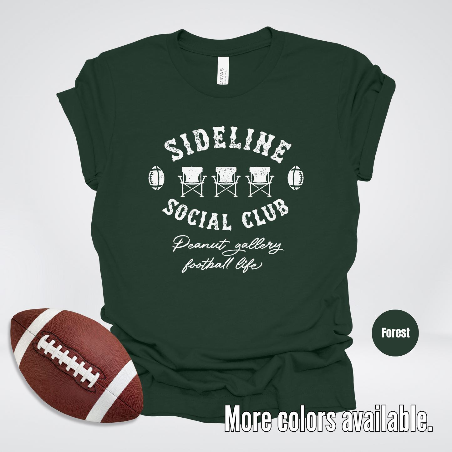 Sideline Social Club Peanut Gallery Football Life White Design 02 T-Shirt