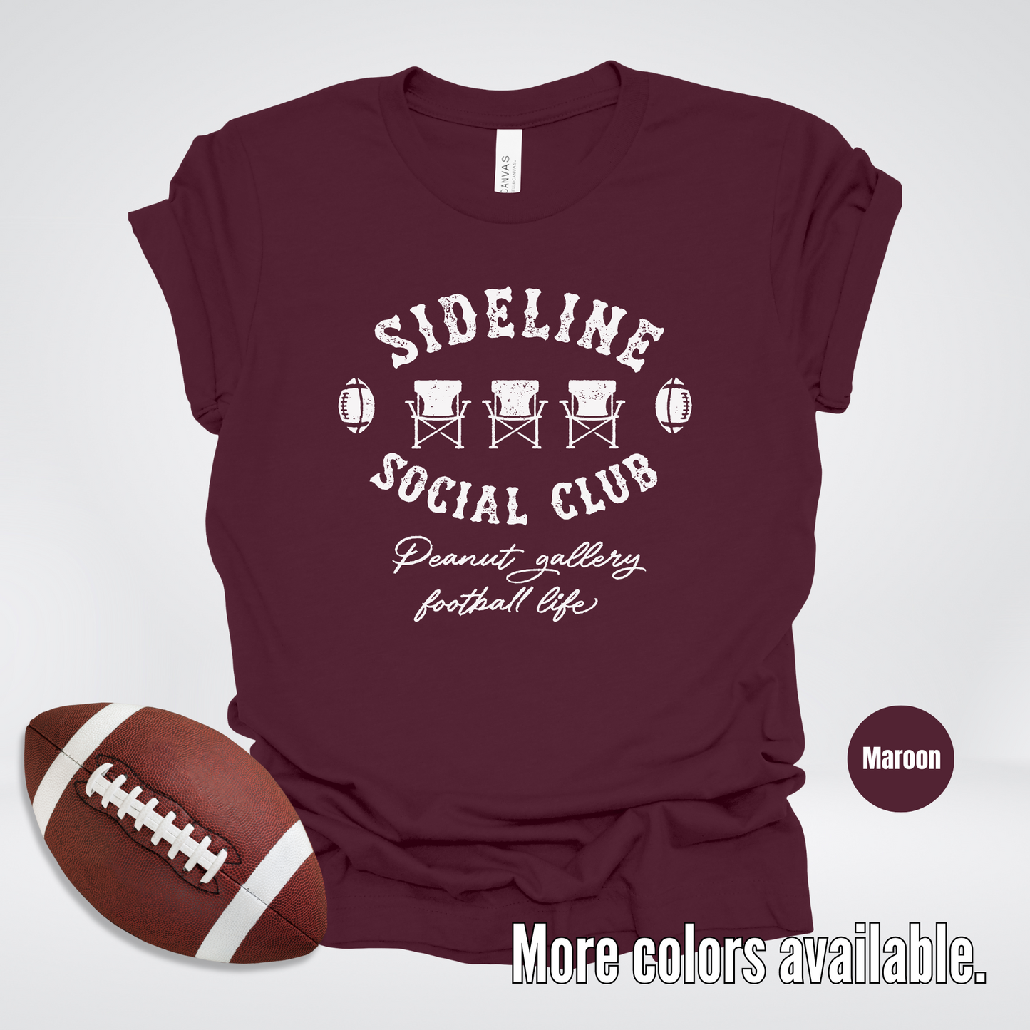 Sideline Social Club Peanut Gallery Football Life White Design 02 T-Shirt