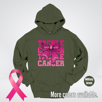 Tackle Cancer Coquette Football Breast Cancer Awareness 2 Hoodie